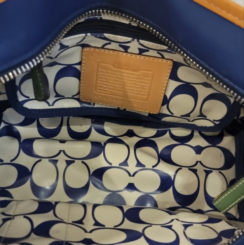 COACH NAVY HAMPTON SMALL TOTE  HANDBAG - Picture 5 of 7